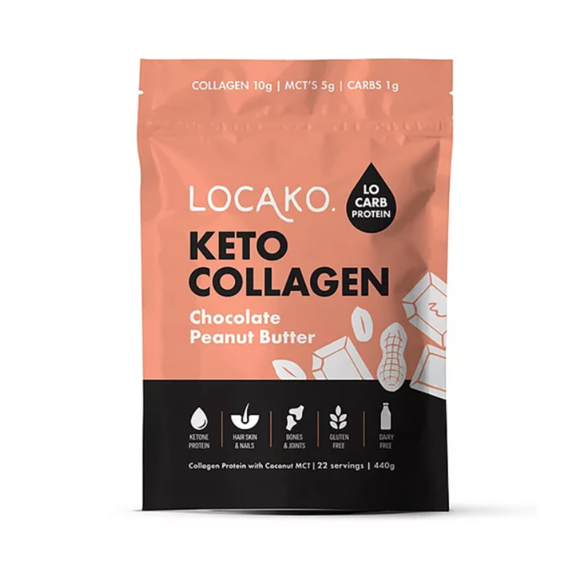 Locako Keto Collagen Chocolate Peanut Butter 440g
