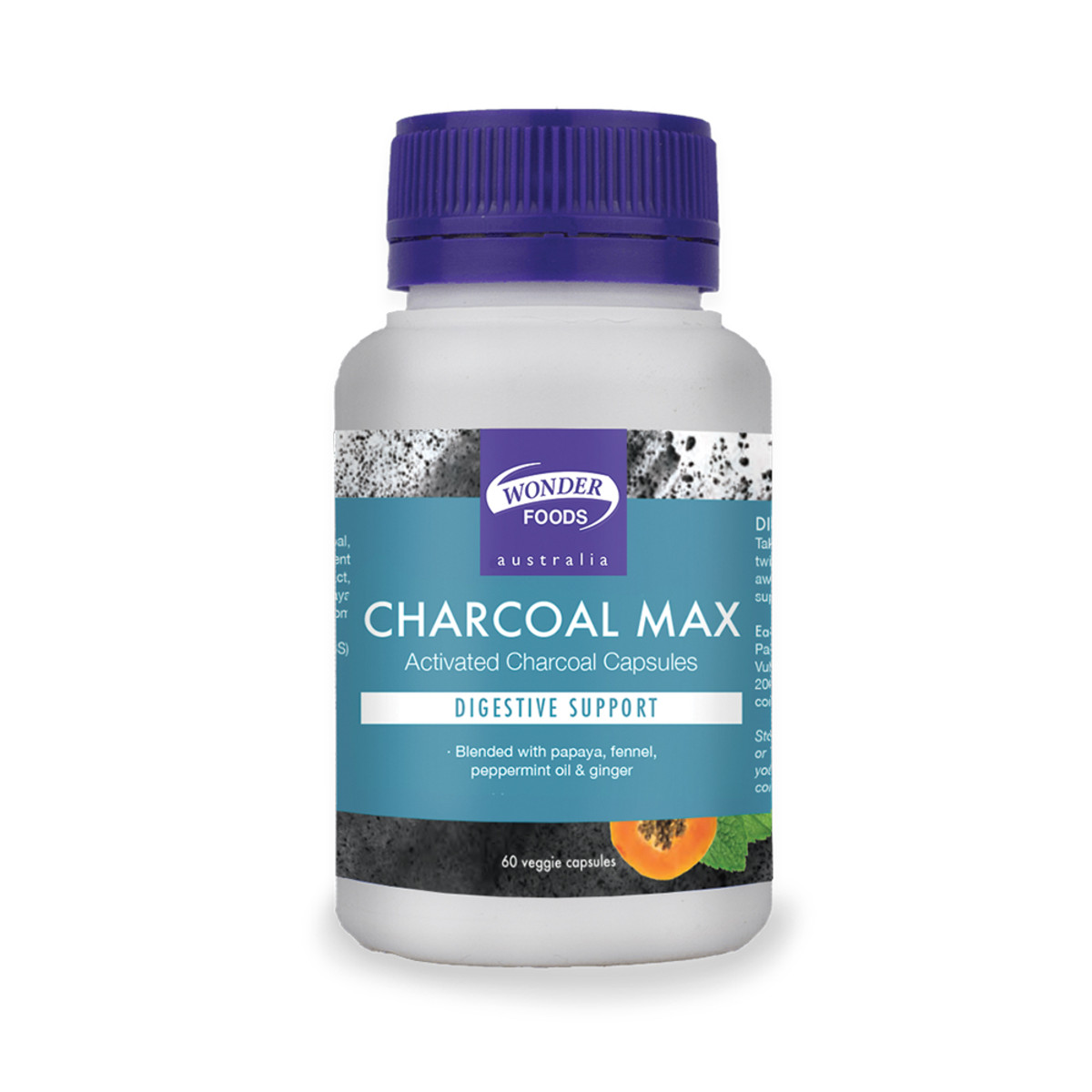 Wonder Foods Charcoal Max (Activated Charcoal) 60vc