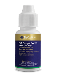 D3 Drops Forte	 Liquid Vitamin D3 Supplementation 1000IU per drop
