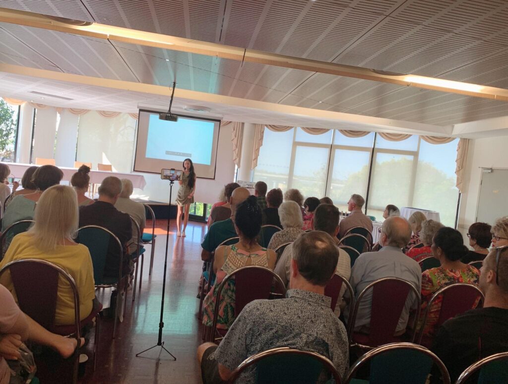 Vivian speaking on the seminar